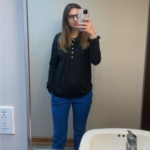 J.Crew black business casual long sleeve shirt M